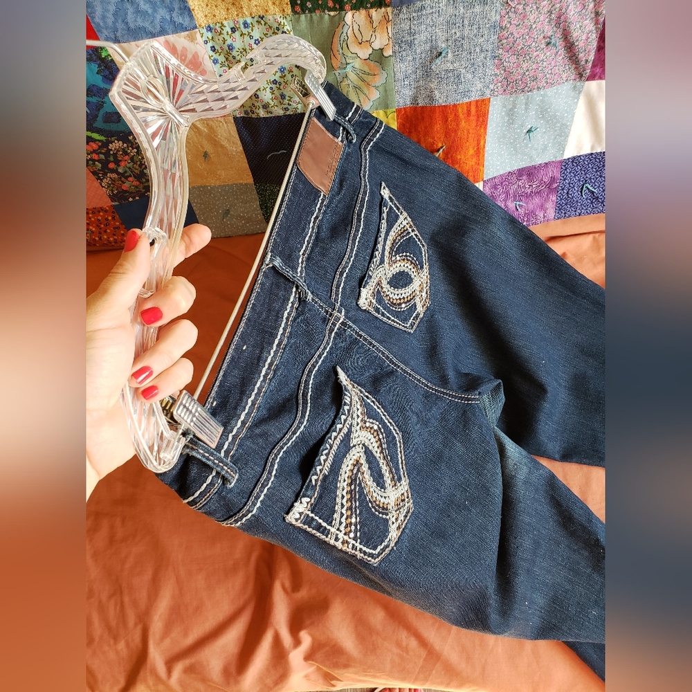 NWOT Maurices sequins & embroidery flare jeans - Picture 7 of 15